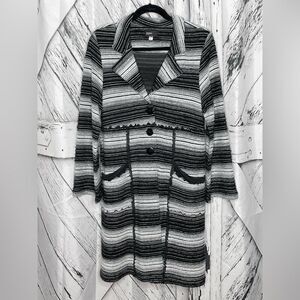 Andria Lieu Collection Cardigan Long Knit Stripes L